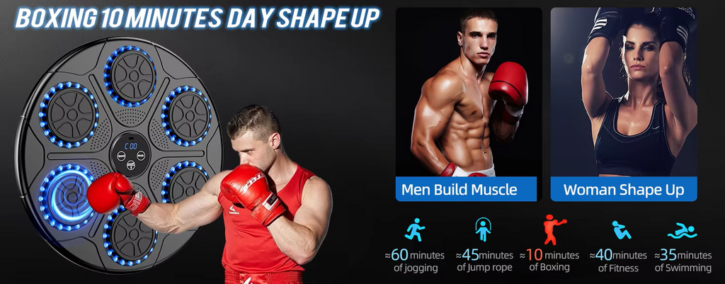 Smart Music Boxing Machine - W/ Bluetooth Connectivity And Gloves