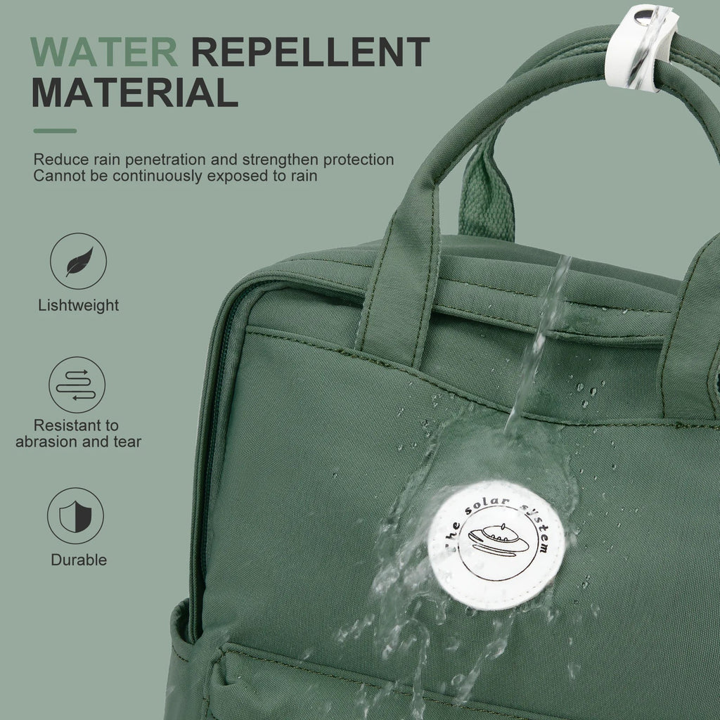 School Nylon Backpack for Teens and Women (Olive)