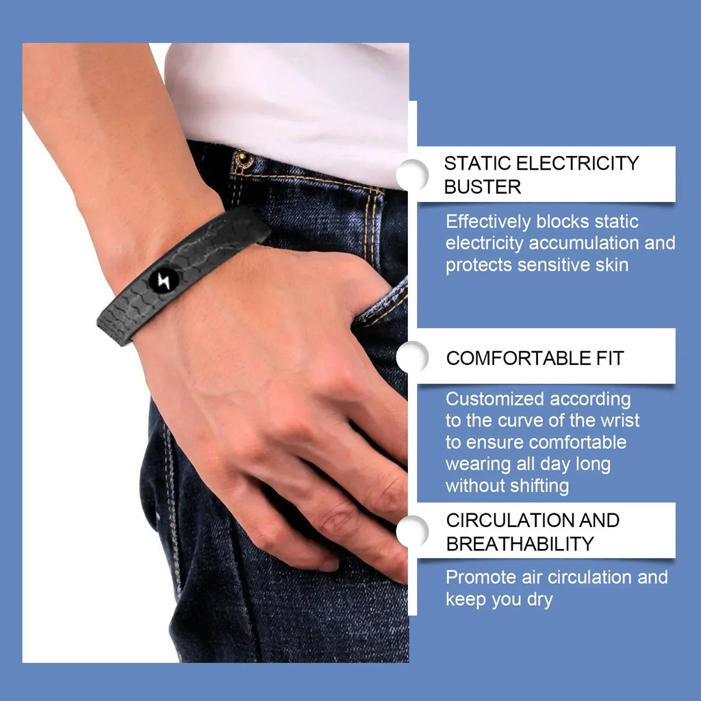 2pcs Energy Therapy Bracelets Circulation Support Black