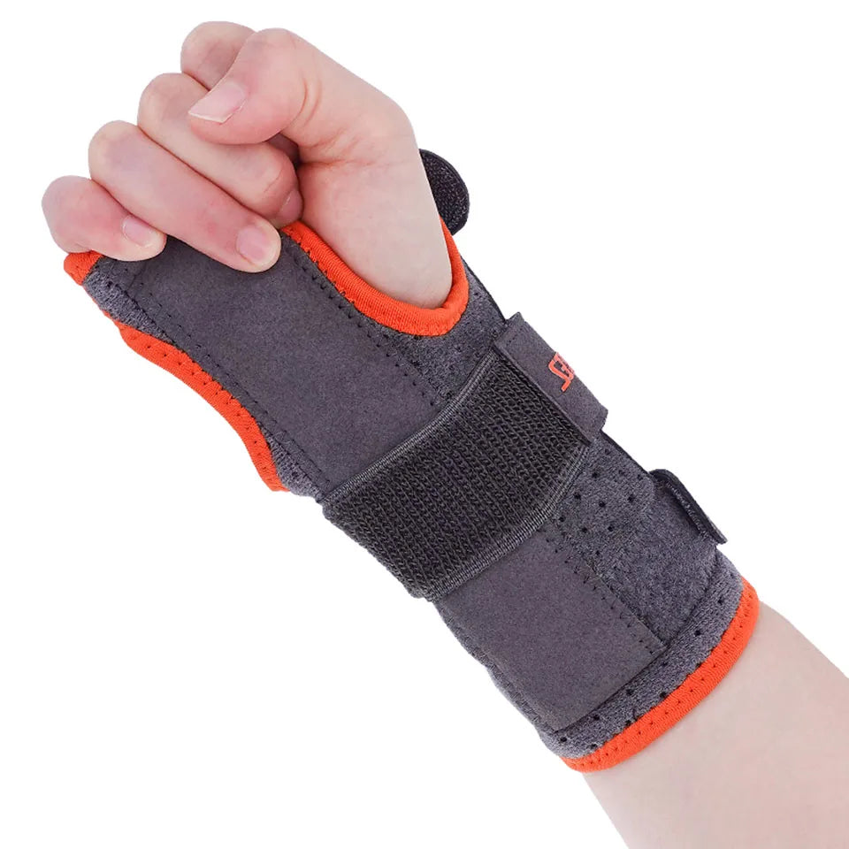 Adjustable Wrist Brace With Splints Size L, Orange