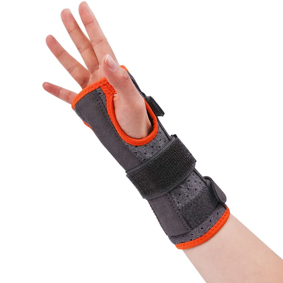 Adjustable Wrist Brace With Splints Size L, Orange