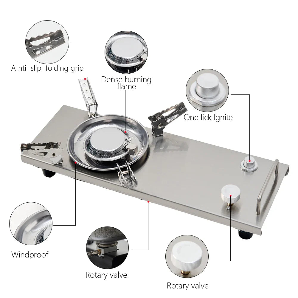IGT Camping Gas Stove – One-Click Ignite High Power Table Stove