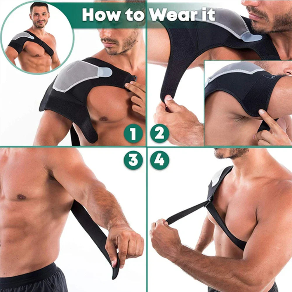 Adjustable Neoprene Shoulder Support Brace Compression Strap Black