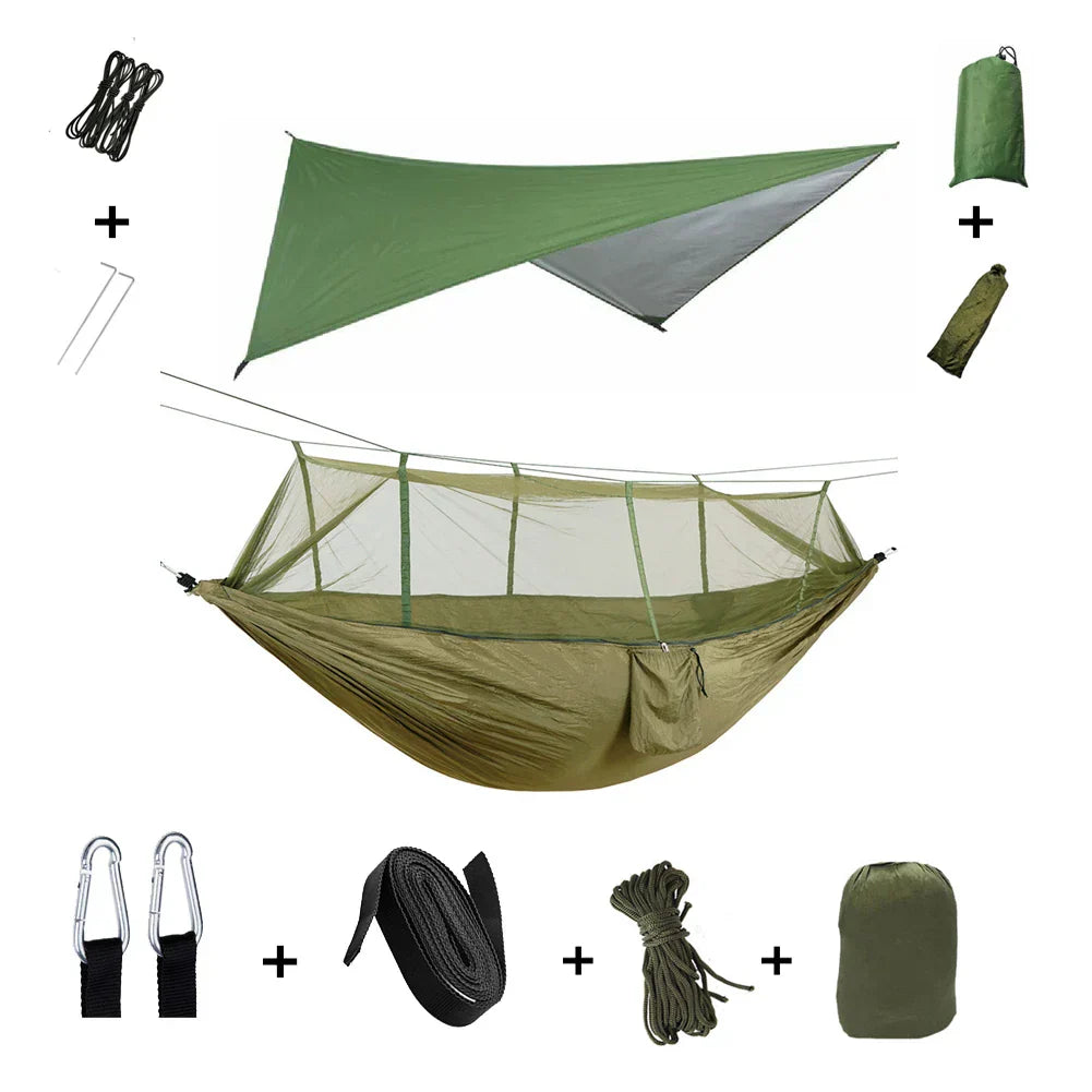 Camping Hammock With Mosquito Net And Rain Tarp