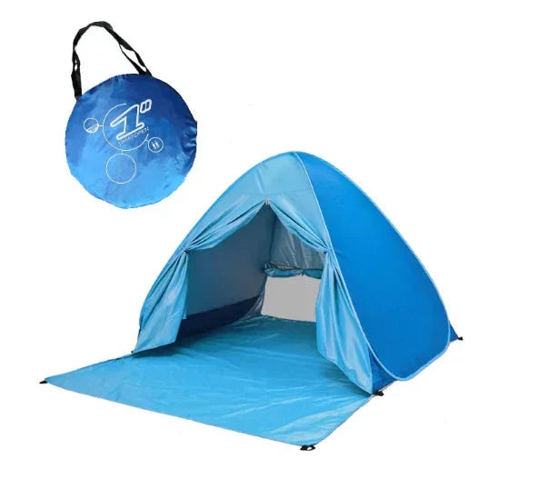 Automatic Pop-Up Beach Tent Uv Protection Waterproof Outdoor (Blue)