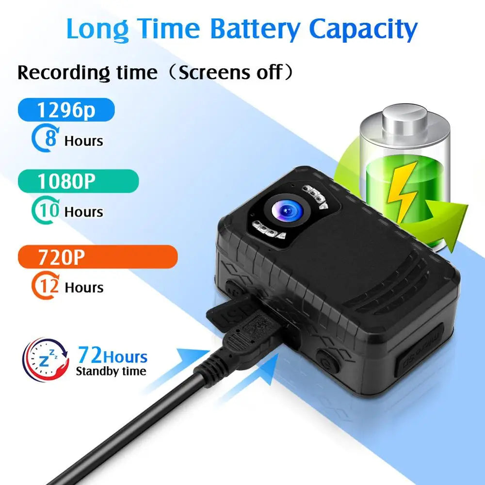 Mini Body Camera Full Hd Night Vision (1296P)