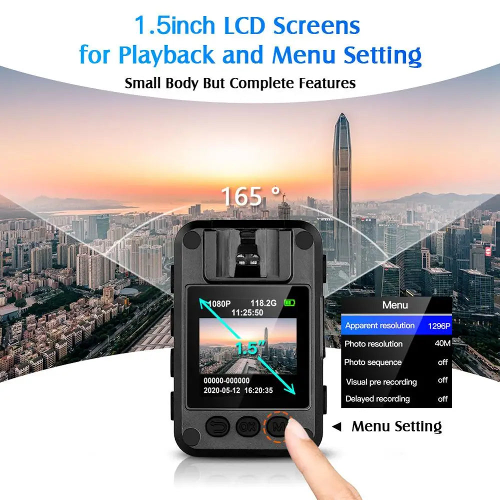 Mini Body Camera Full Hd Night Vision (1296P)