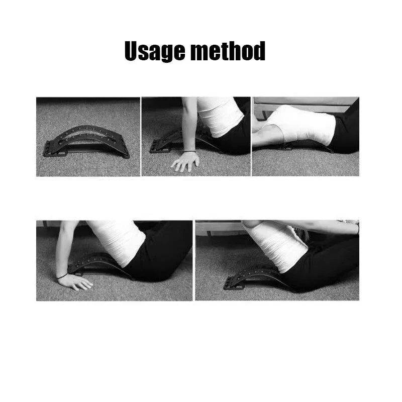 Adjustable Back Stretcher & Massager Lumbar Support Blue