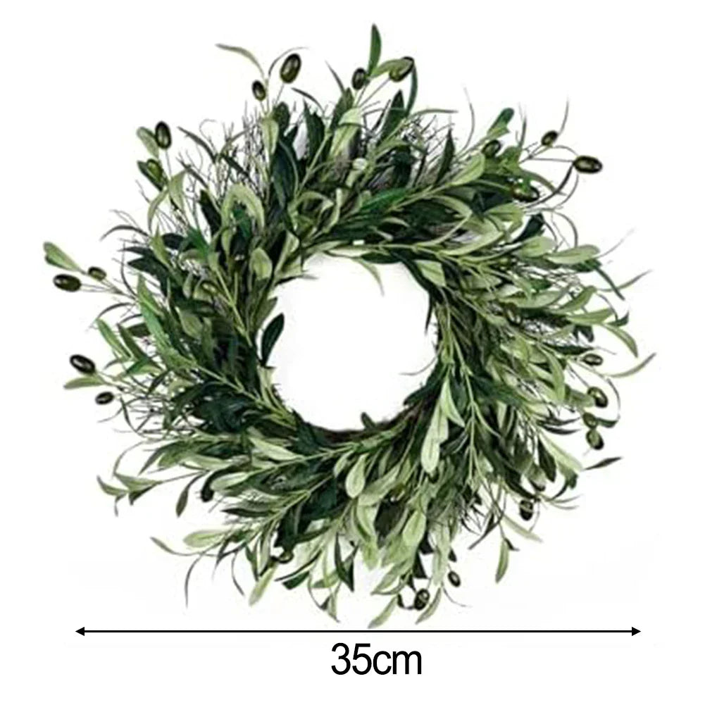 Artificial Green Olive Wreath For All-Year Decor