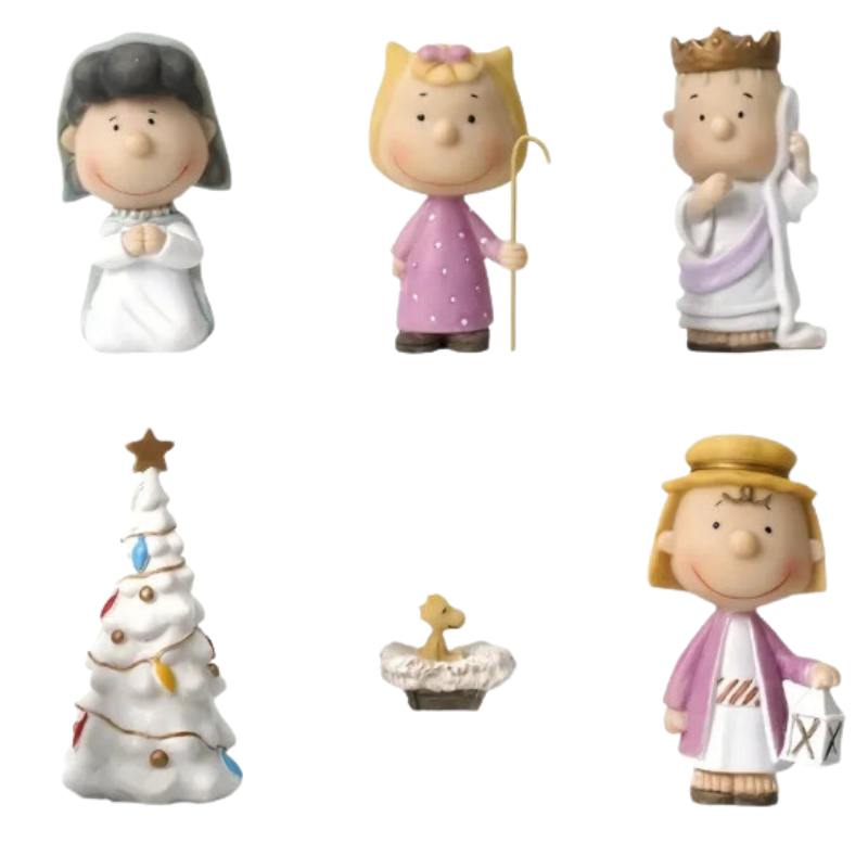 Christmas Nativity Set: Resin Craft Peanuts Characters For Holiday Decoration