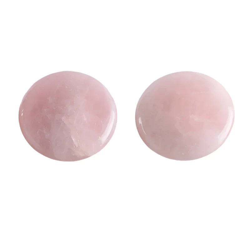 2Pcs Large Rose Quartz Massage Stones 60Mm Pink