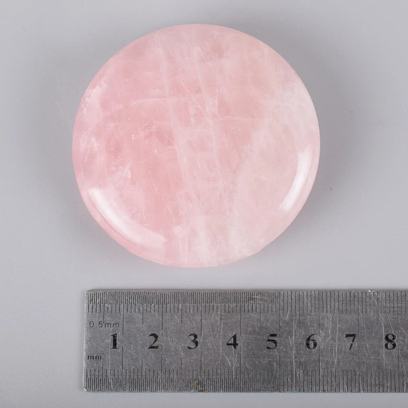 2Pcs Large Rose Quartz Massage Stones 60Mm Pink