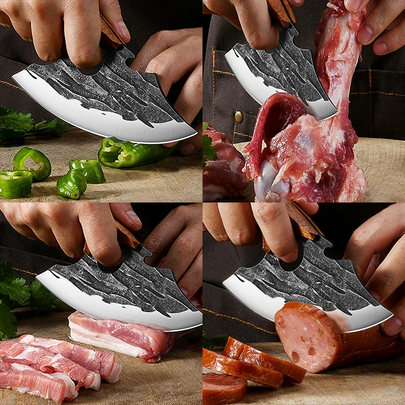 Hand-Forged Boning Knife – Stainless Steel Meat Cleaver