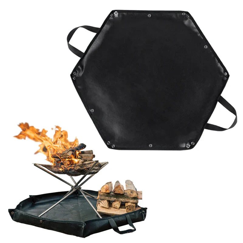 Camping Fire Pit Mat Hexagonal Portable Fireproof Pad