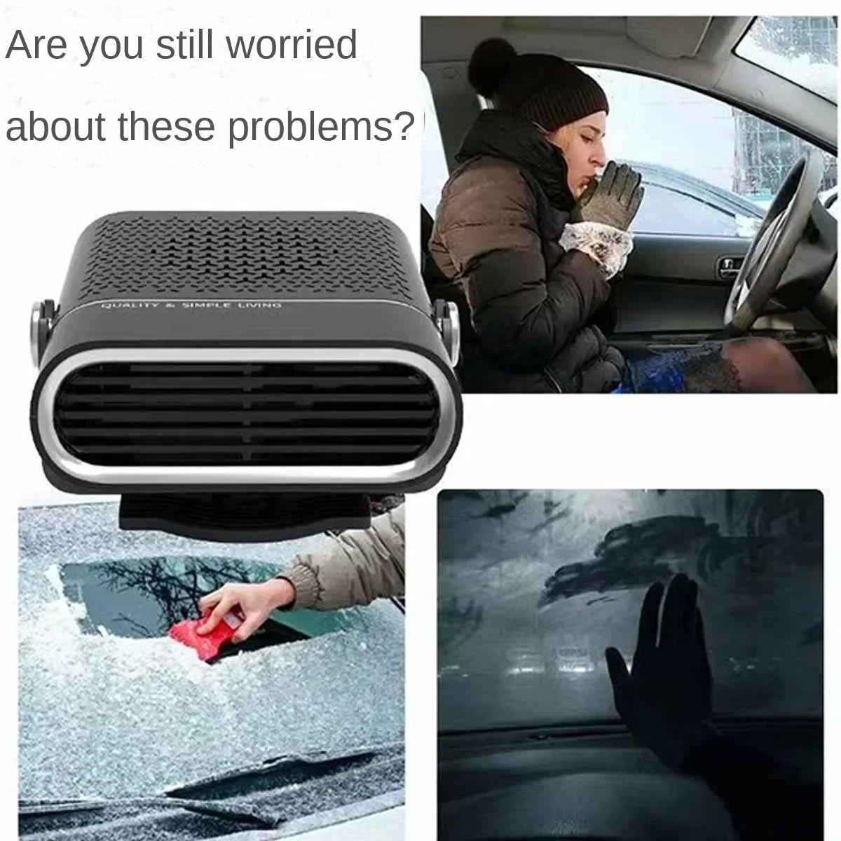 200W Portable Car Heater/Cooler Fan - 12V/24V Defroster