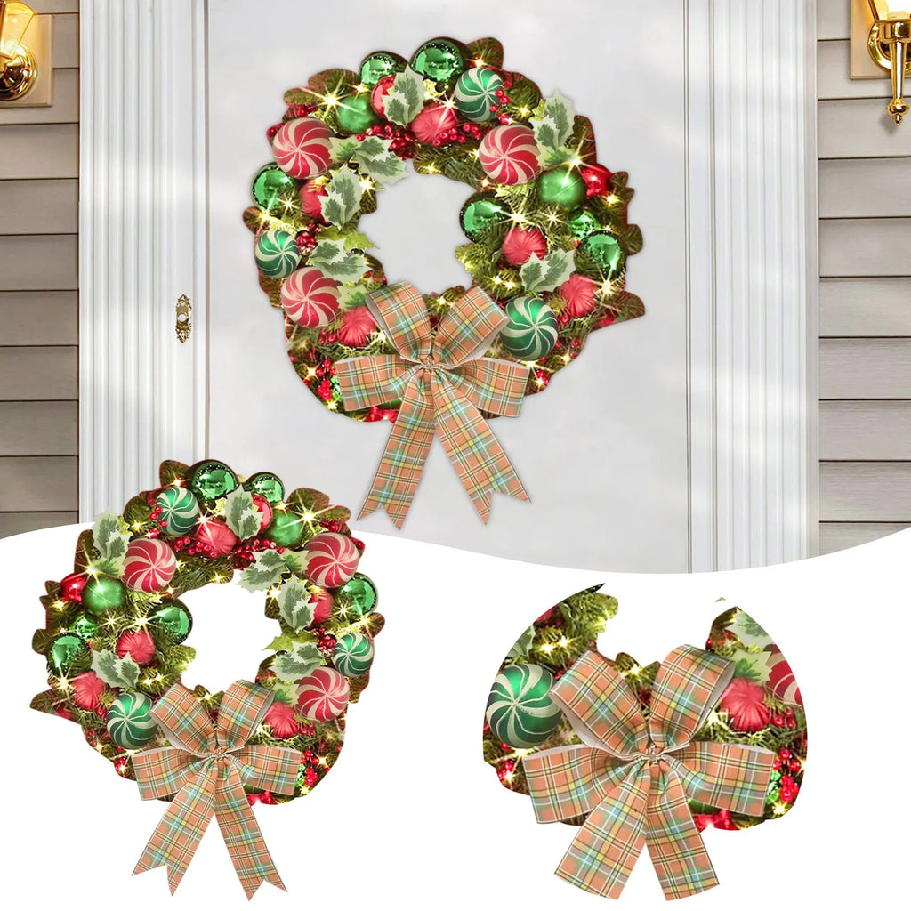 Christmas Vine Wreath With Red Bowknot And Bells