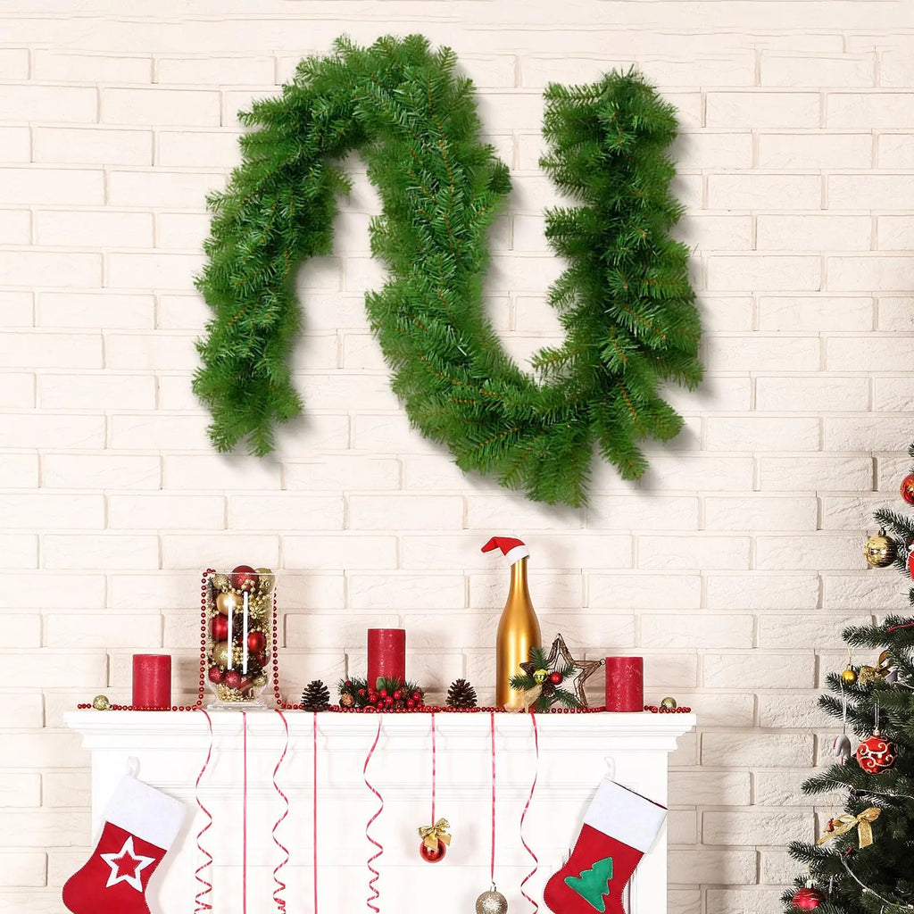 Christmas Garland Wreath Decor For Fireplace And Outdoor