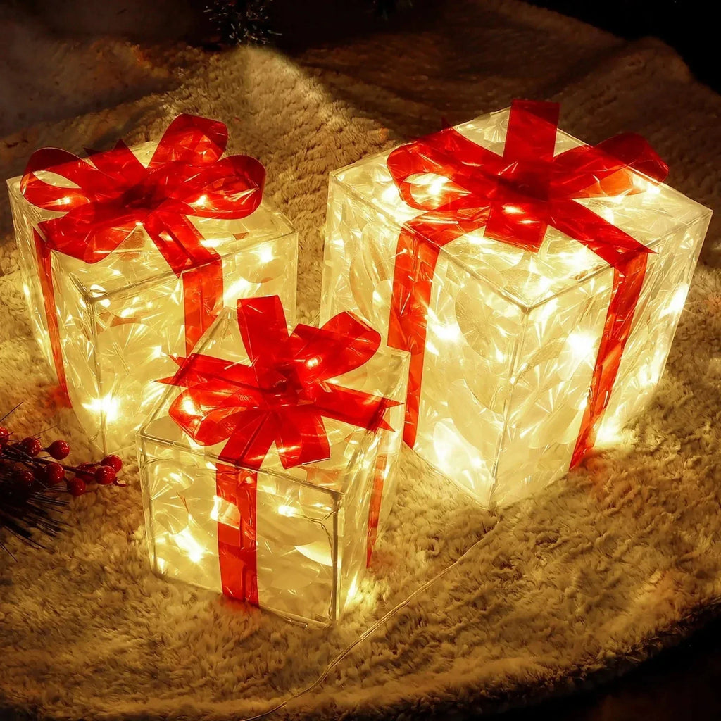 Christmas Glowing Gift Box Decoration Ornament