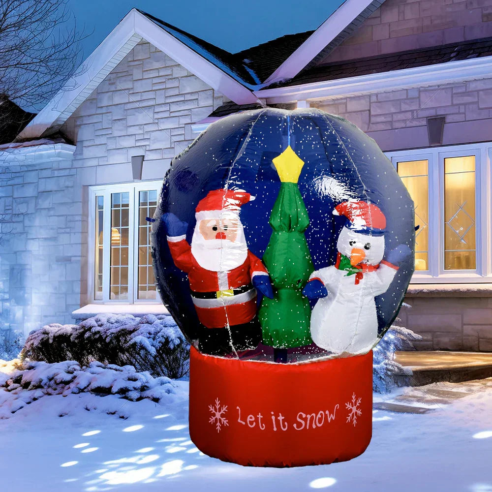 Christmas Inflatable Snow Globe With Led Lights