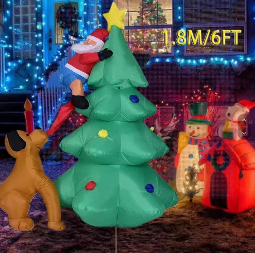 Christmas Inflatable Tree With Led Lights - 6Ft