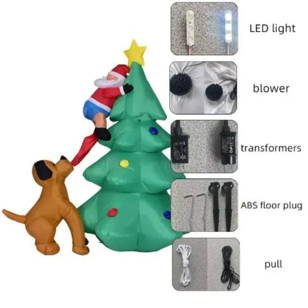 Christmas Inflatable Tree With Led Lights - 6Ft
