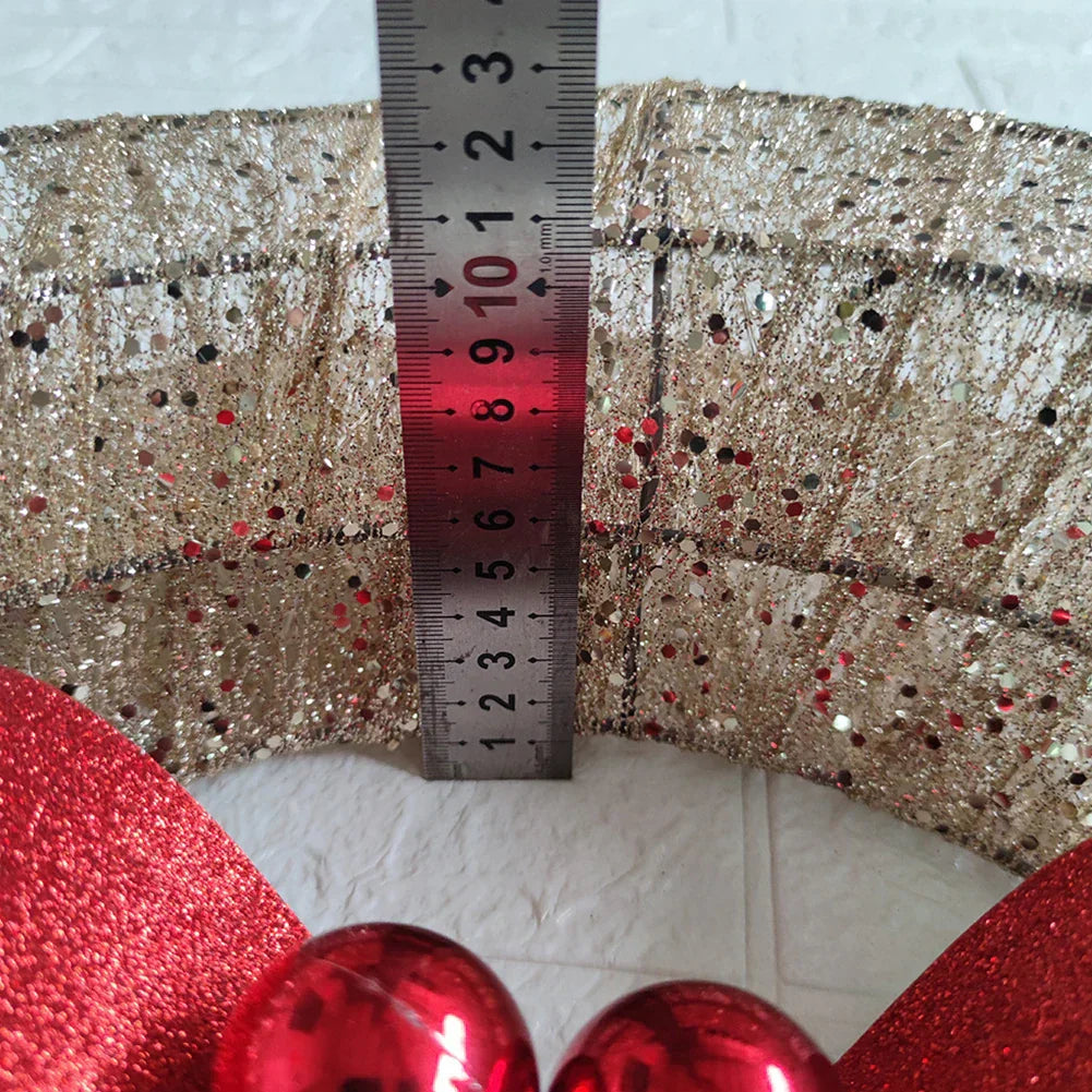 Christmas Led Wreath With Red Bow