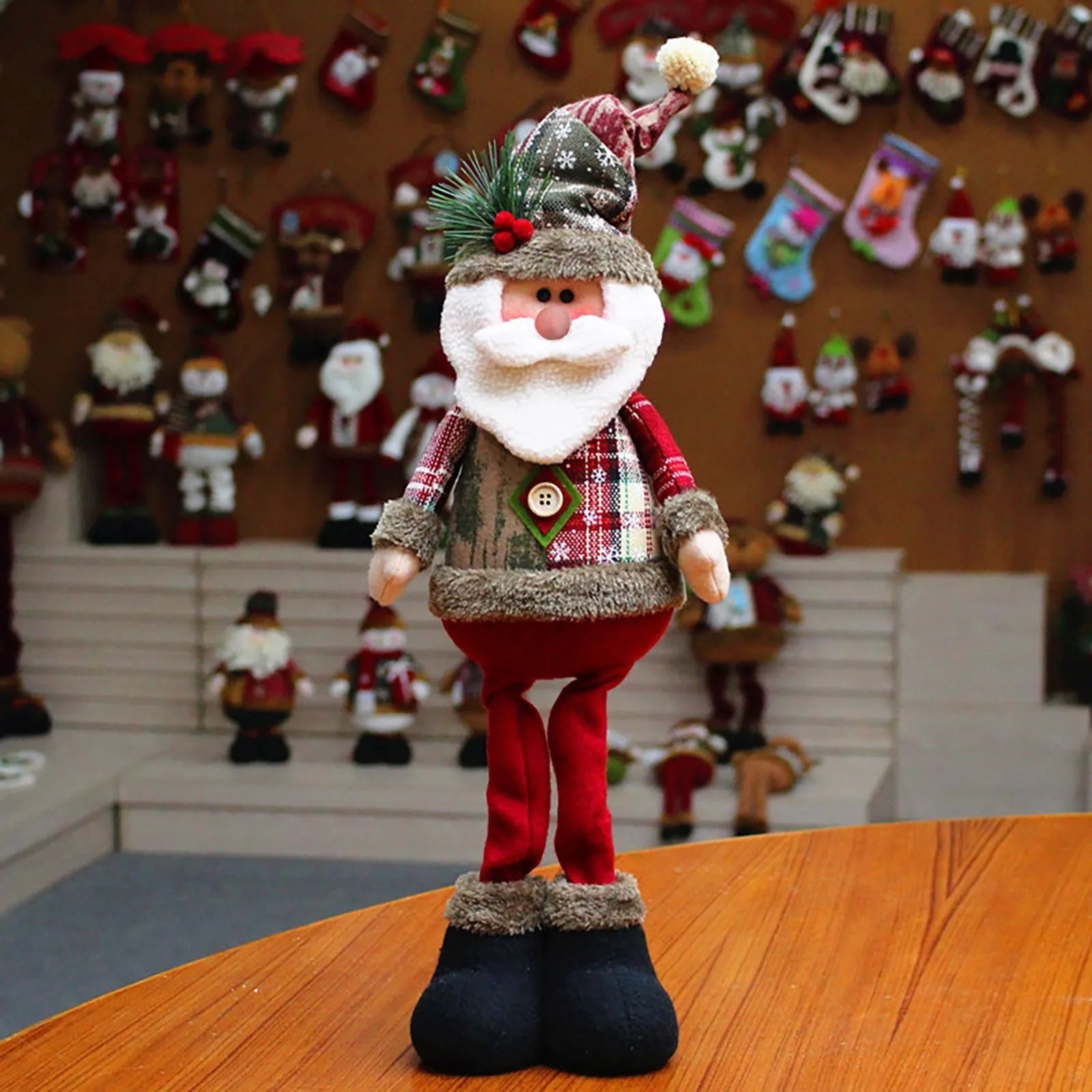 Christmas Santa Leg Table Mantel Decoration Set