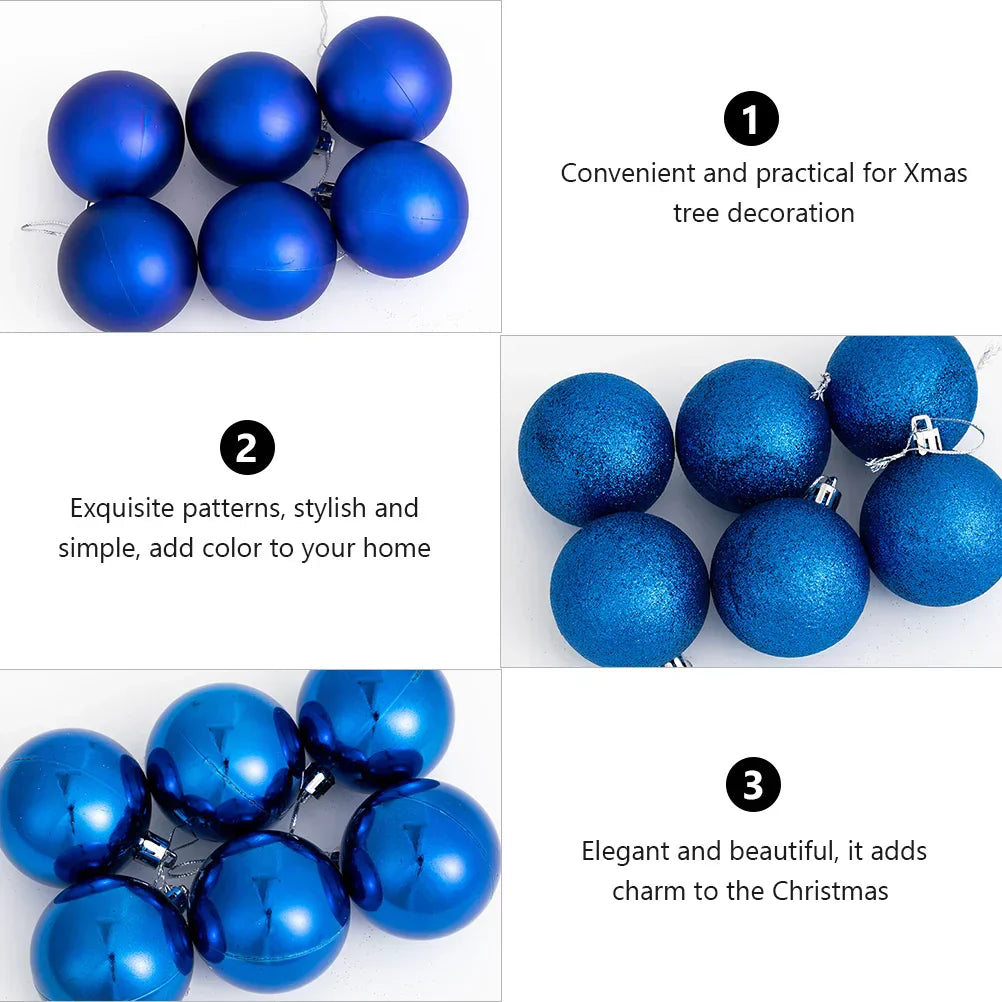 Christmas Tree Baubles - Blue (100-Piece Set)