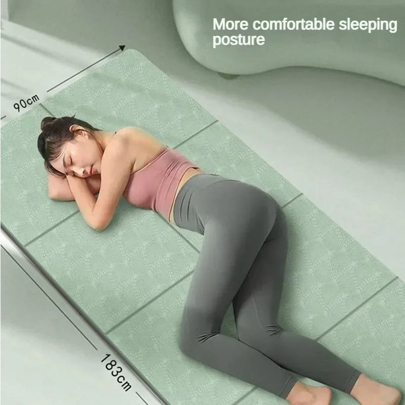 Foldable Tpe Non-Slip Yoga Mat For Travel & Fitness
