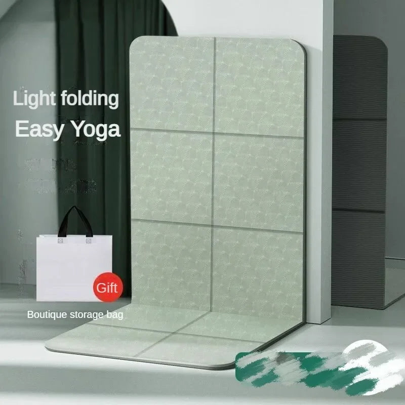 Foldable Tpe Non-Slip Yoga Mat For Travel & Fitness