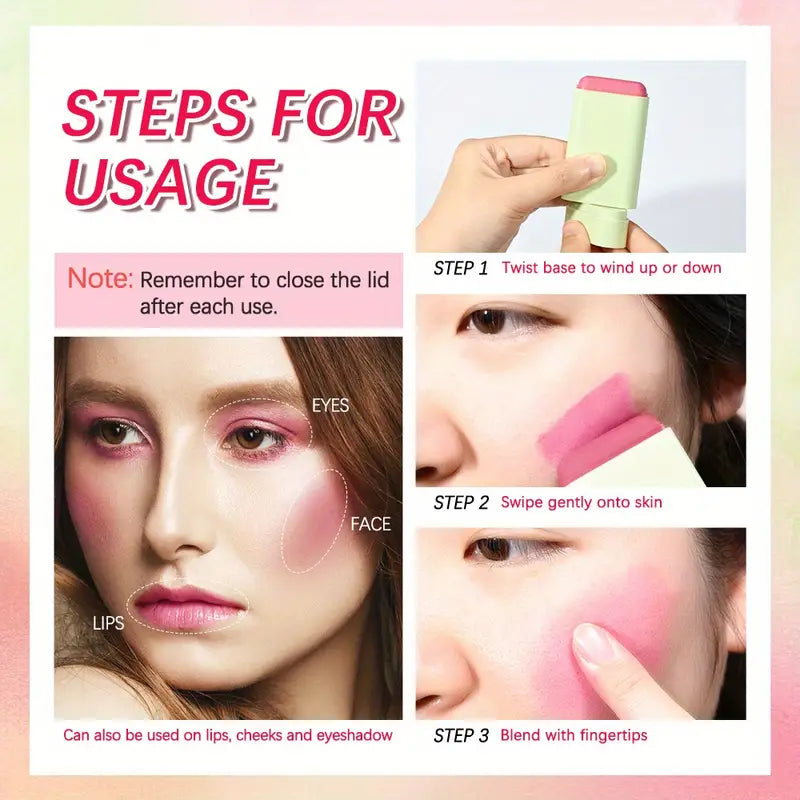 Hydrating Lip and Cheek Cream Stick - Your Natural Blush and Highlight Duo