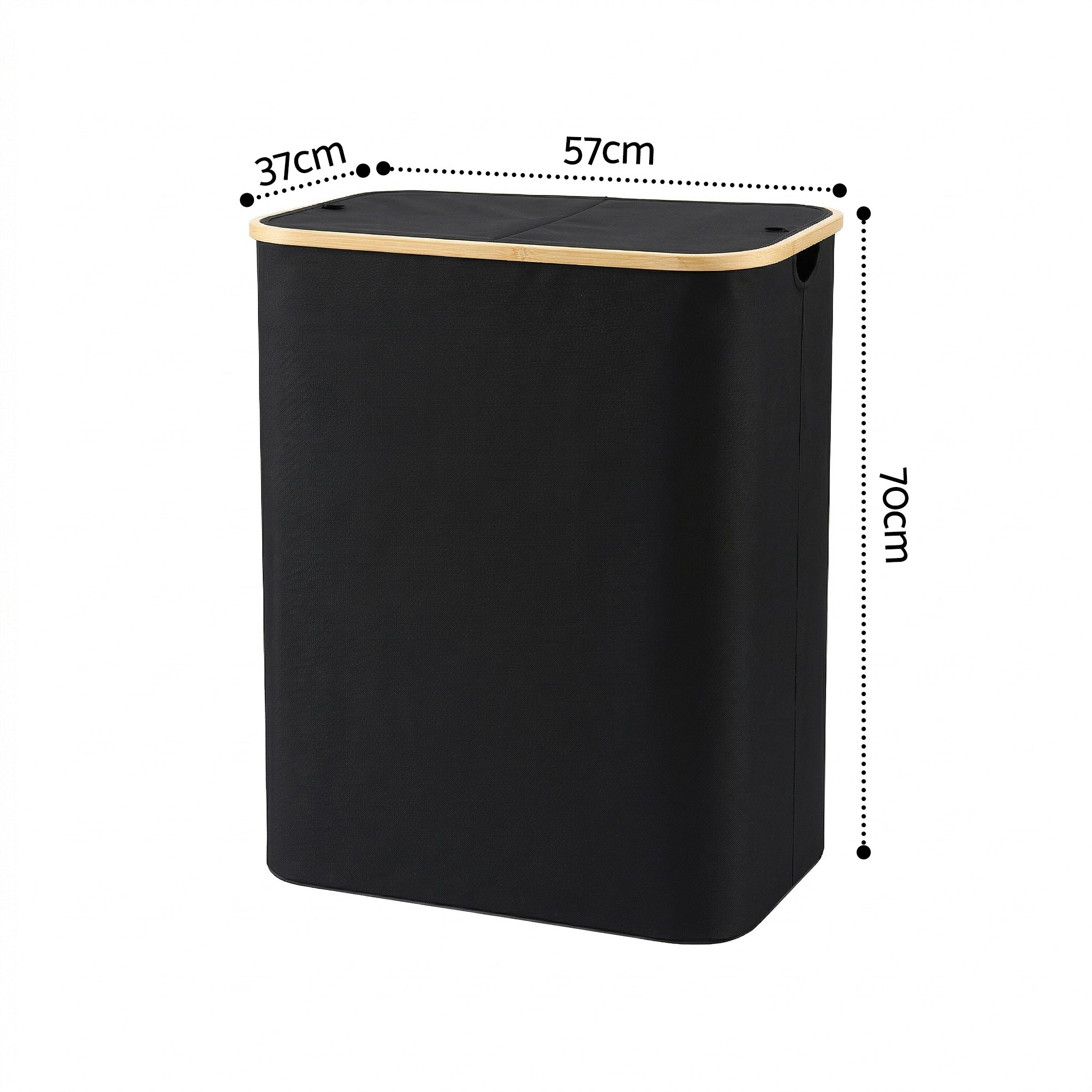 2-Section Foldable Laundry Basket with Removable Bags