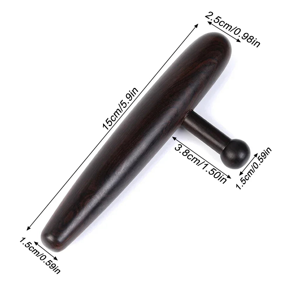 2Pcs Deep Tissue Massage Tool Sandalwood Trigger Point Massager Black