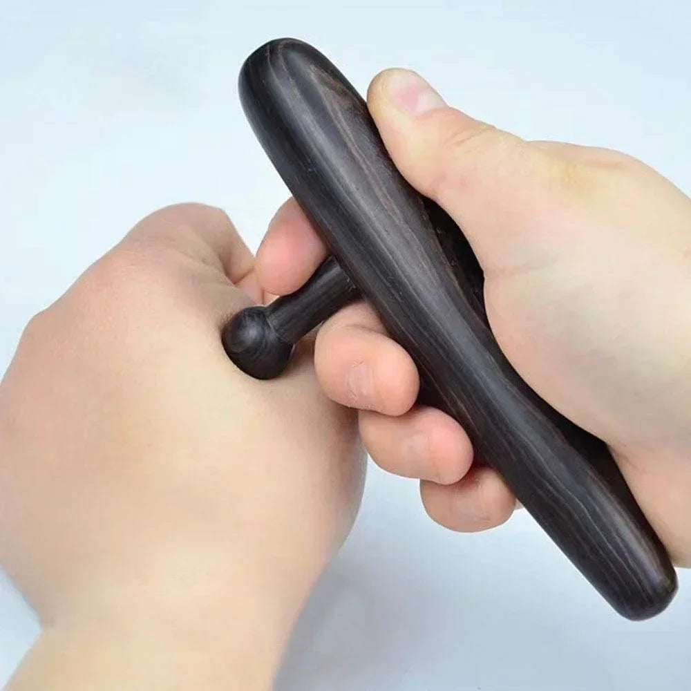 2Pcs Deep Tissue Massage Tool Sandalwood Trigger Point Massager Black