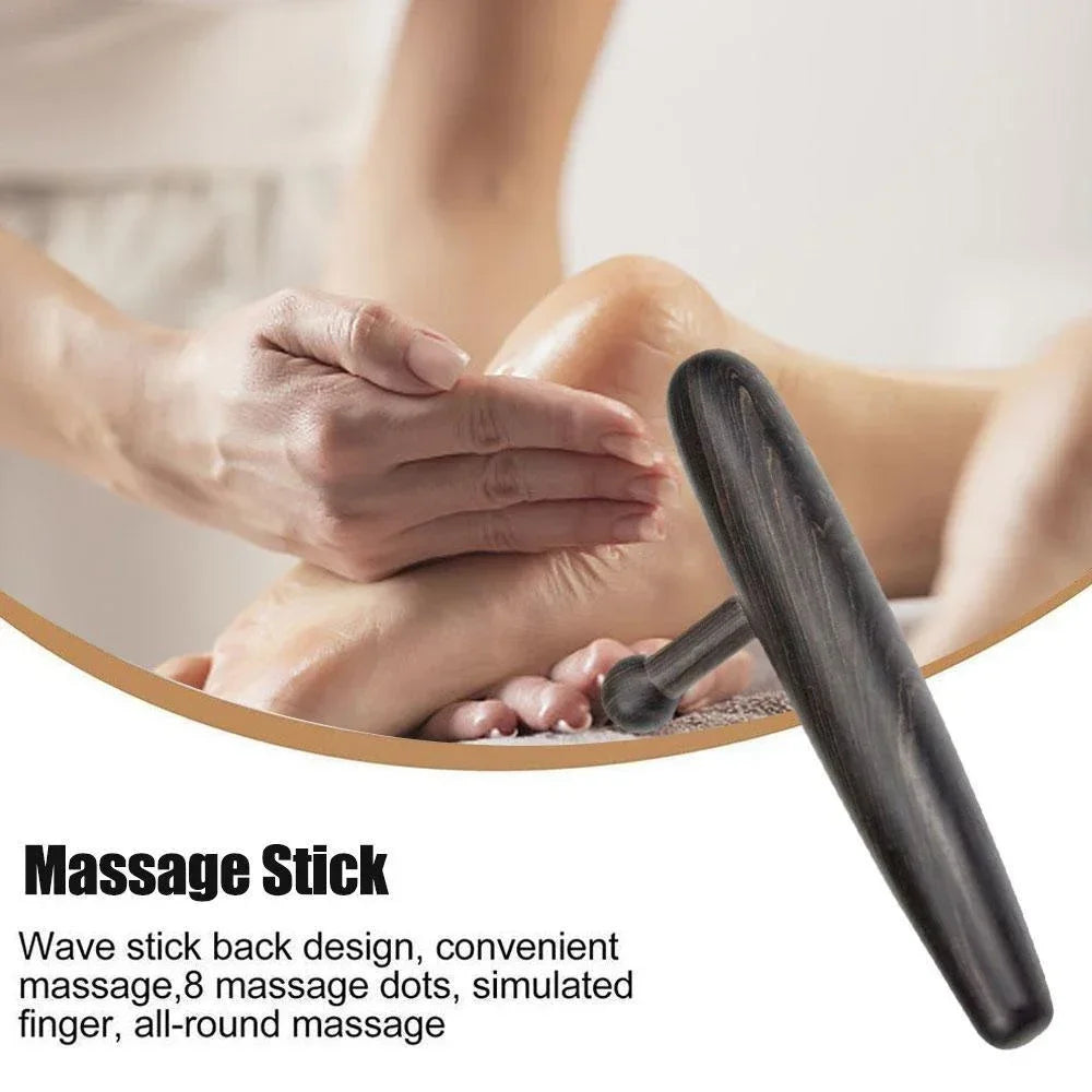 2Pcs Deep Tissue Massage Tool Sandalwood Trigger Point Massager Black