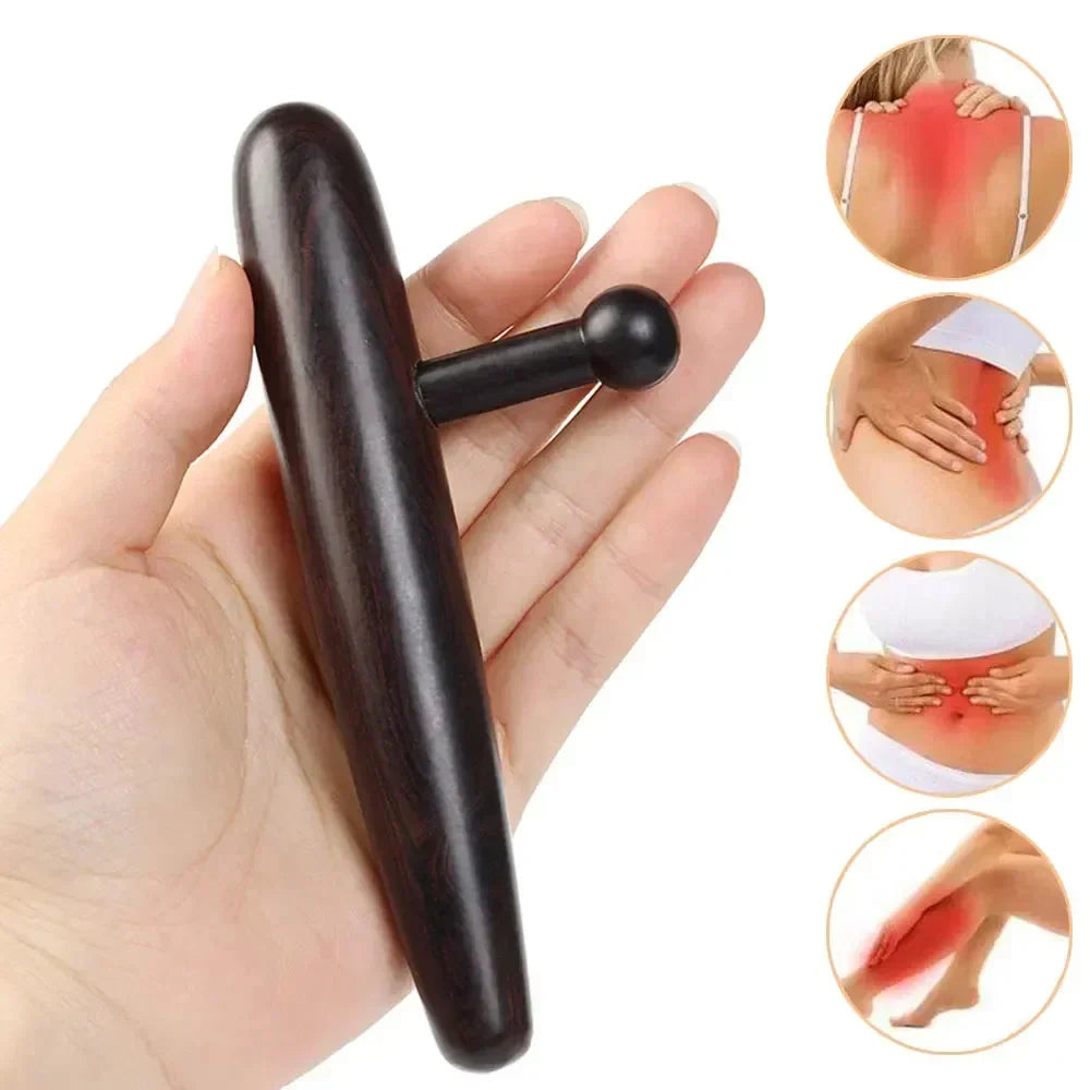 2Pcs Deep Tissue Massage Tool Sandalwood Trigger Point Massager Black