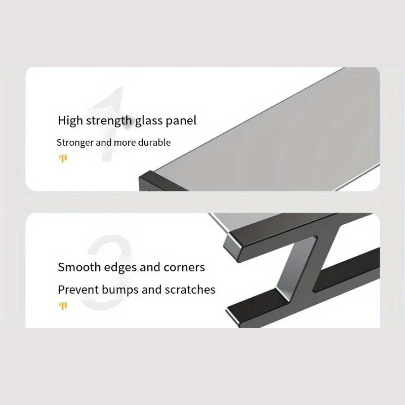 Desktop Screen Monitor Tempered Glass Bracket Black Rack