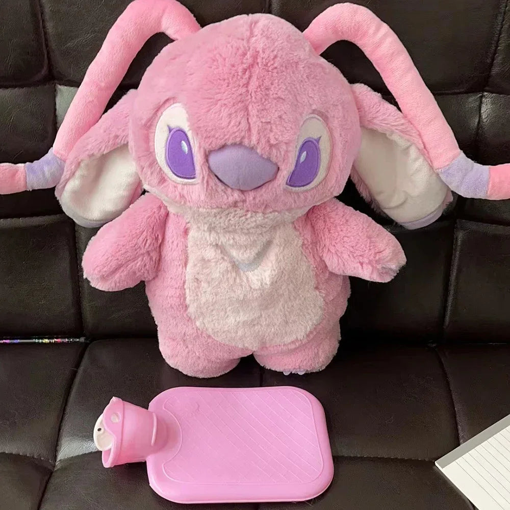 Valentines Stitch Angel Plush Hand Warmer Bottle