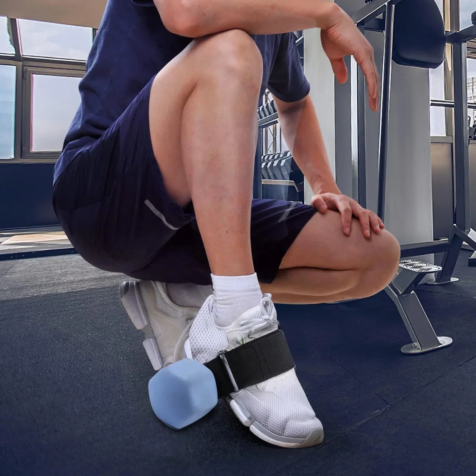Dumbbell Foot Strap Ankle Weights Tibialis Trainer Black