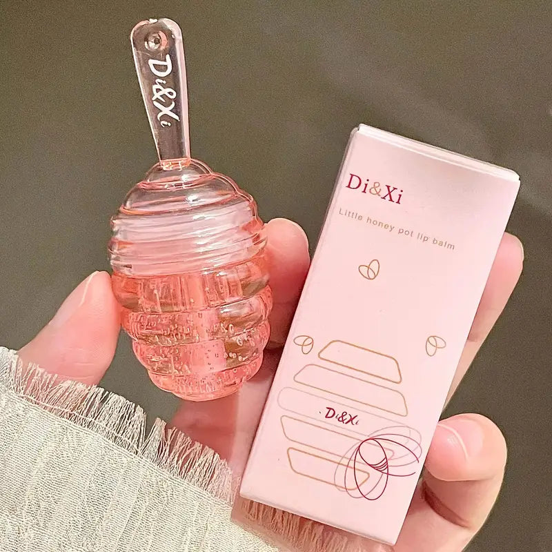 Natural Honey Moisturizing Lipstick, Honey/Peach Lip Balm Lip Gloss, Hydrating And Moisturizing, Long-lasting Lip Bigger, Fade The Lip Line, Prevention Dry And Crack