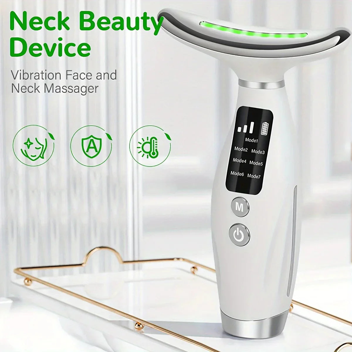7-Mode Led Neck & Face Beauty Device – Skin Tightening, Lifting & Massage