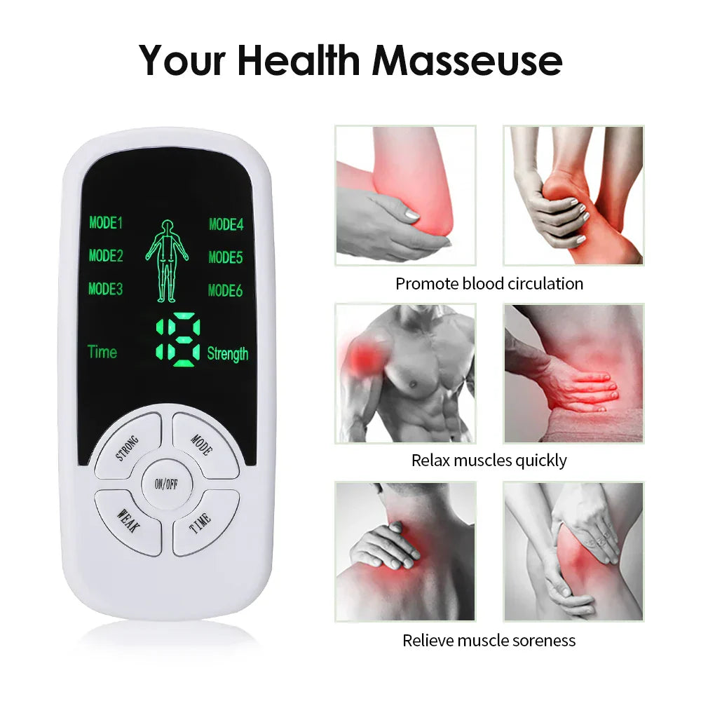 Ems Pulse Electric Muscle Stimulator White