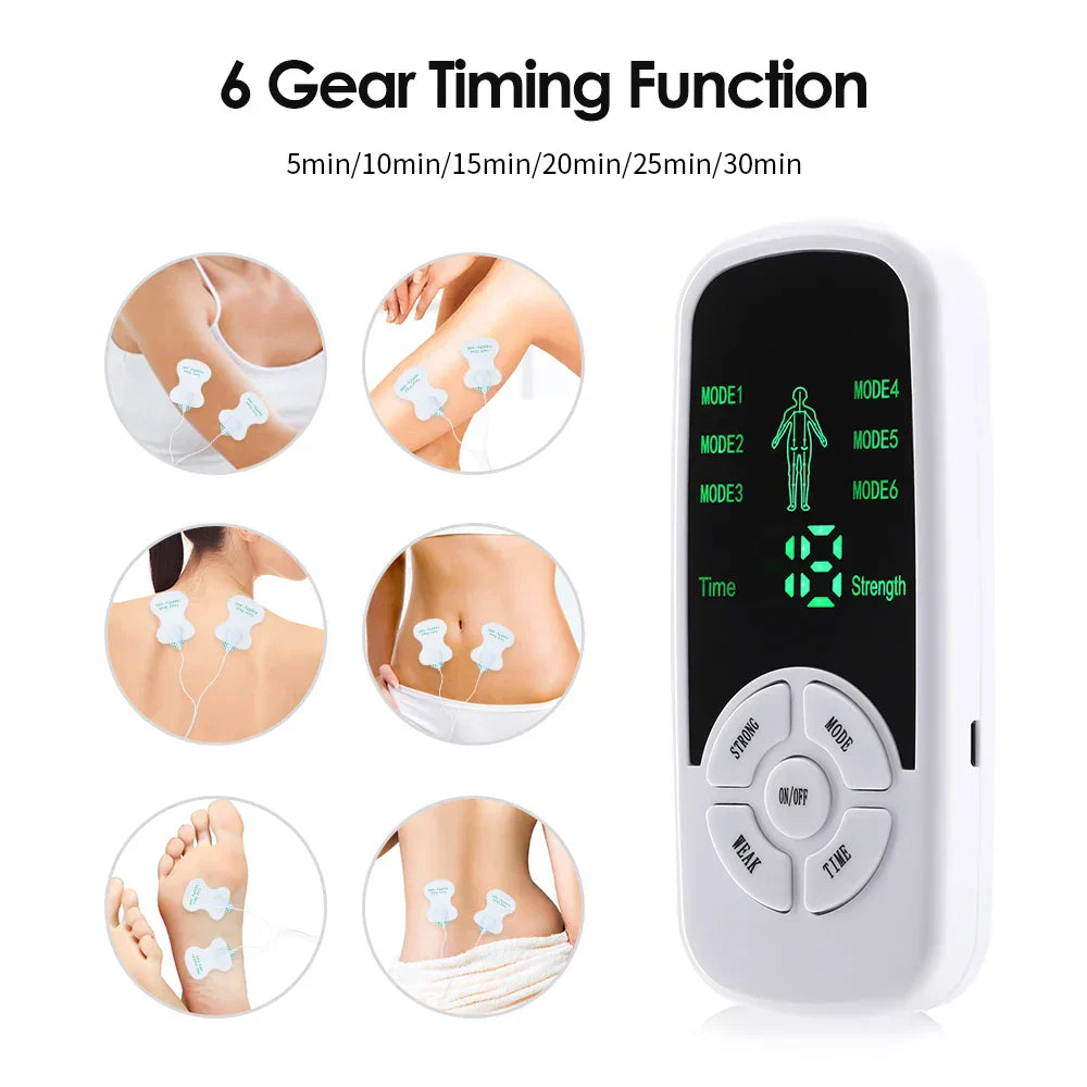 Ems Pulse Electric Muscle Stimulator White