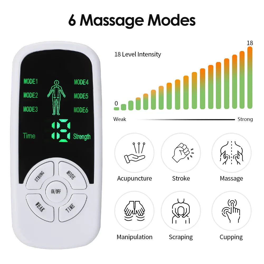 Ems Pulse Electric Muscle Stimulator White