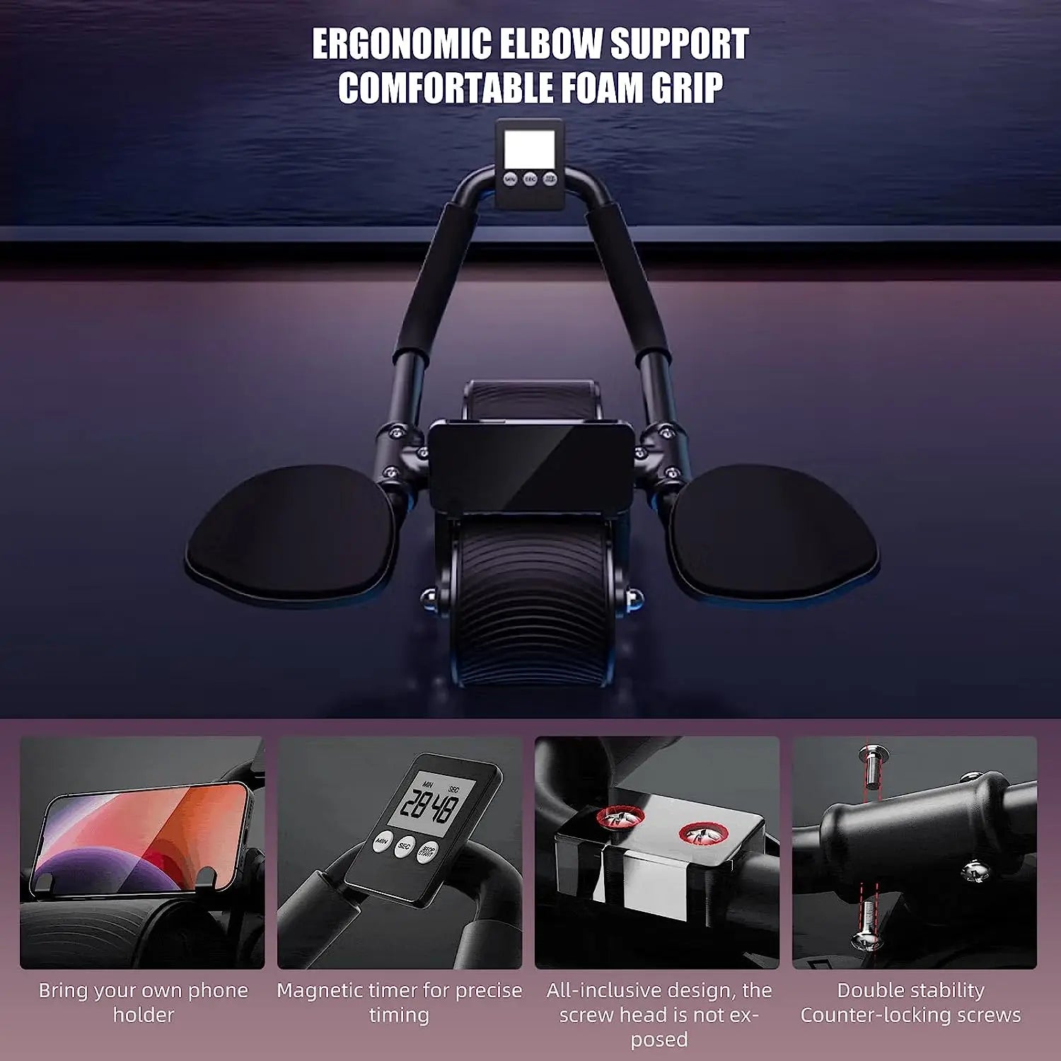 Rebound Abdominal Wheel With Automatic Rebound Ab Trainer