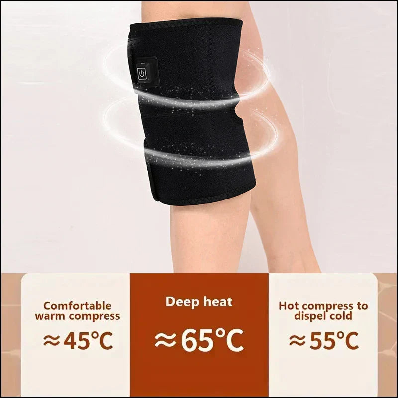 Electric Heating Knee Pads Usb Hot Compress With Adjustable Temperature Black