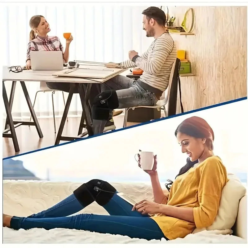 Electric Heating Knee Pads Usb Hot Compress With Adjustable Temperature Black