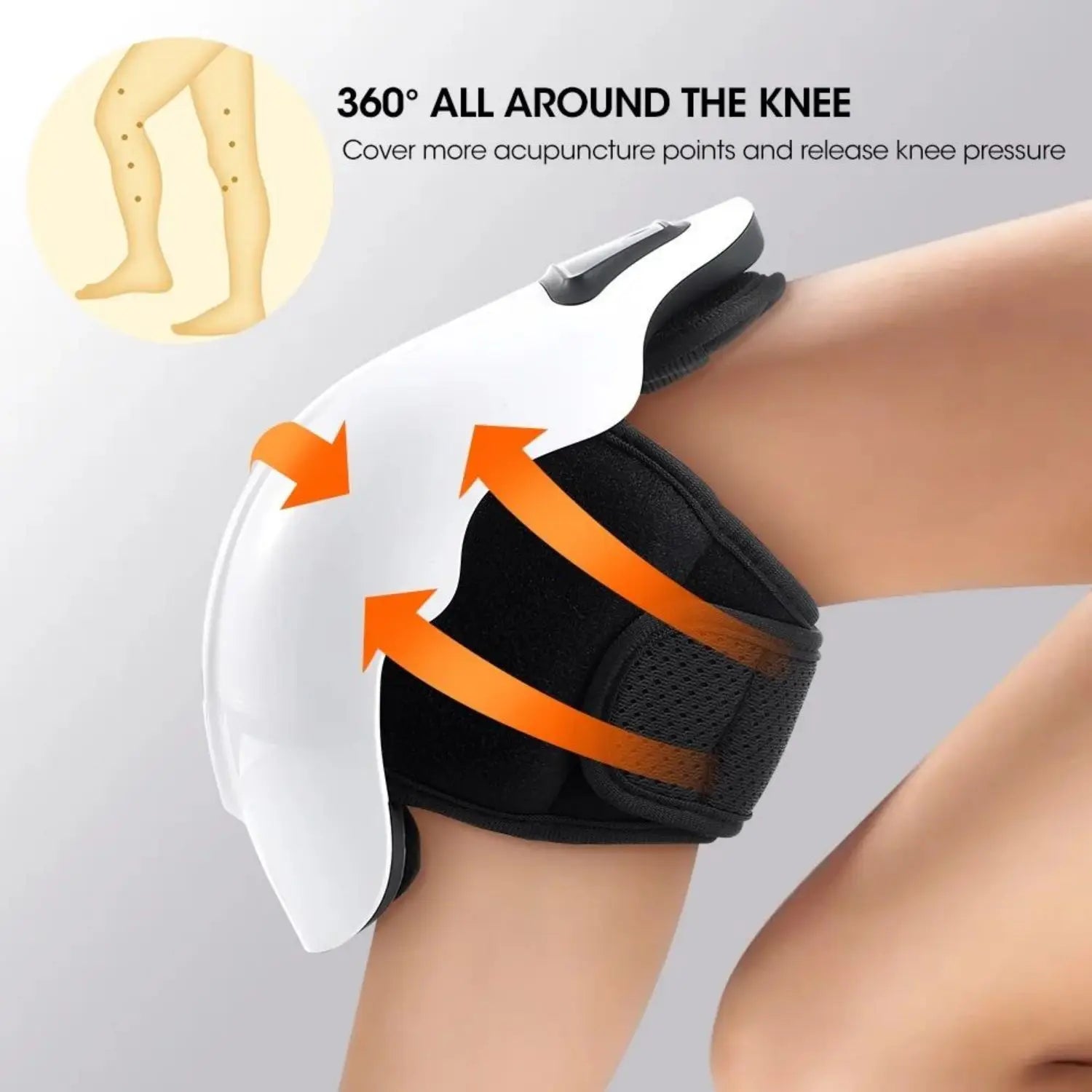 Wireless Heated Knee Massager – Electric Heating Massage Knee Pad White