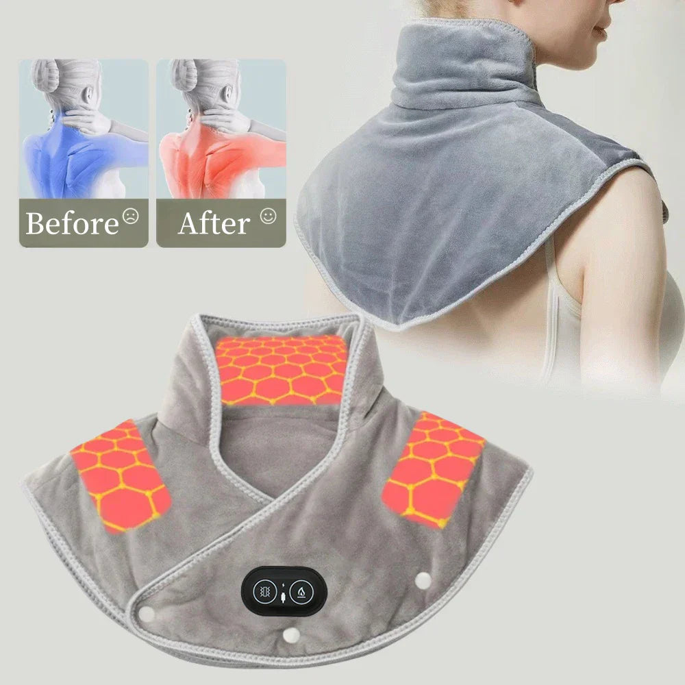 Usb-Powered Heated Shoulder & Neck Wrap Grey