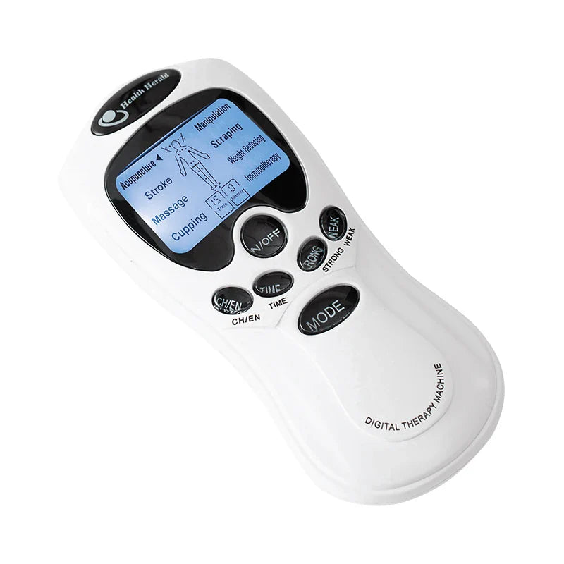Electric EMS TENS Pulse Massager Pad Acupuncture Muscle Stimulator White